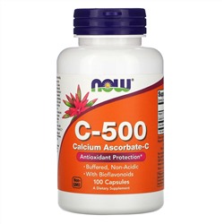 Now Foods, C-500, аскорбат кальция-C, 100 капсул