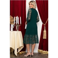 Платье с кружевом Властилина (зеленое) П14732-48М