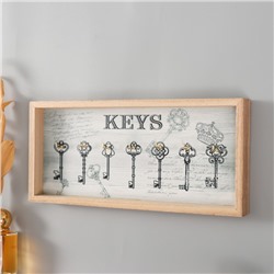 Настенные крючки декоративные «Ретро. Ключи», дерево, 29.8×2.5×13.6 см