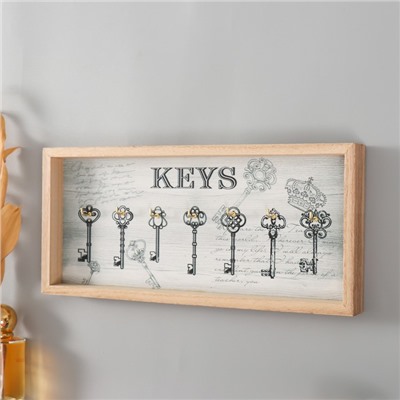 Настенные крючки декоративные «Ретро. Ключи», дерево, 29.8×2.5×13.6 см