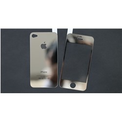 Зеркальное защитное стекло для iPhone 4/4s (2 шт)