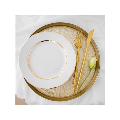 Блюдо сервировочное «Кувшинка», d=28 см, стекло, золотистое