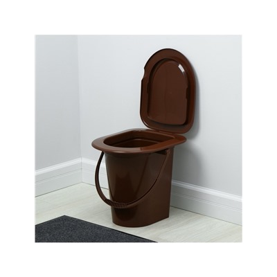 Ведро - туалет, h=39 см, 17 л, съёмный стульчак, коричневое