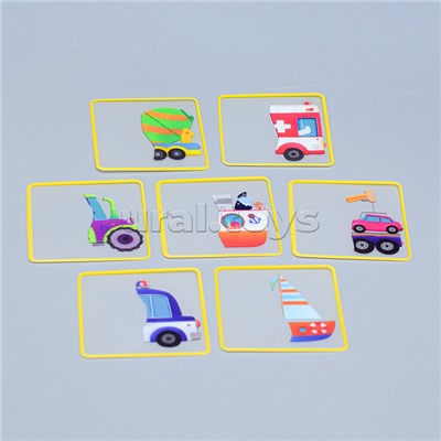 Пластиковое лото для малышей (нов) 3+ Машинки. Найди половинку