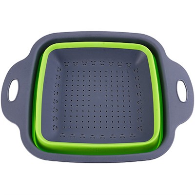 31490-1 Дуршлаг силикон с ручками, ЗЕЛЕН.MB (х60)