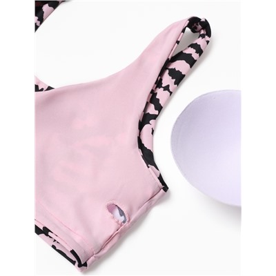 Купальник раздельный с высокой посадкой женский MIST, размер S, розовый