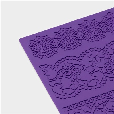 Коврик для айсинга Доляна «Восхищение», силикон, 38×26.5 см, фиолетовый
