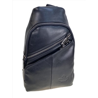 Сумка мужская через плечо из натуральной кожи, цвет черный