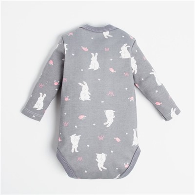 Боди для девочки «Крошка Я» Princess, рост 68-74 см, серое