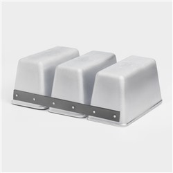 Форма для хлеба, 2,1 л, 22,5×11,5×12,2 см, Л-7, 3-х секционная, литой алюминий