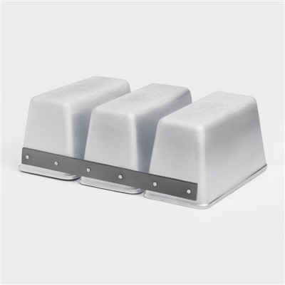 Форма для хлеба, 2,1 л, 22,5×11,5×12,2 см, Л-7, 3-х секционная, литой алюминий