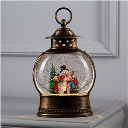 Светодиодная фигура «Дети и снеговик» 8×25×4 см, пластик, батарейки ААх3 (не в комплекте), свечение тёплое белое