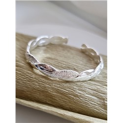 Браслет женский раздвижной на руку, жесткий металический, покрытие посеребрение, №016035, арт. 001.338