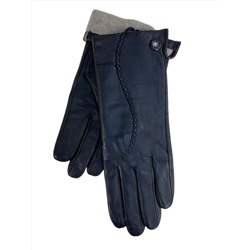 Женские  демисезонные перчатки из натуральной кожи, цвет черный