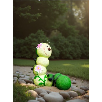 Садовая фигура из полистоуна «Гусеница-Красотка», 22×14×19 см