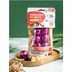 Грильяжные Кедровые конфеты с Брусникой в шоколаде / 80 г / дой пак