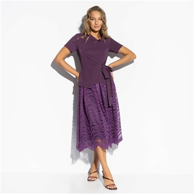 Костюм с юбкой нарядный, Больше чем стиль (2 в 1, фиолетовый)