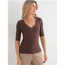 Джемпер из трикотажа в широкий рубчик