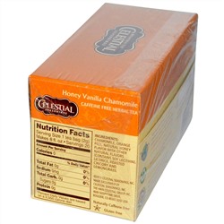 Celestial Seasonings, Травяной чай, без кофеина, мед, ваниль и ромашка 20 чайных пакетиков, 1.7 унции (47 г)