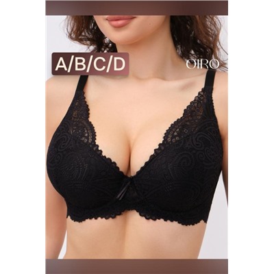 Бюстгальтер кружевной OIRO с пуш-ап ALICE 1032 (Черный)