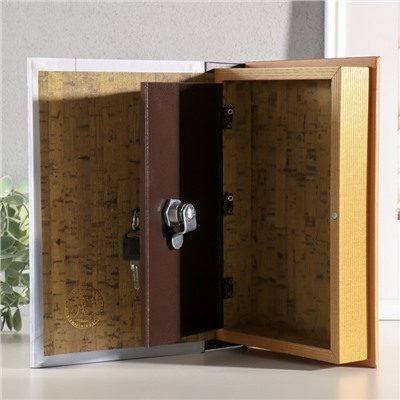Шкатулка книга - сейф «Дизайн интерьера», дерево, искусственная кожа, зеркало, 24×16×5 см