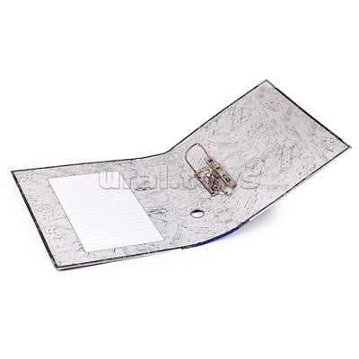 Папка с арочным механизмом "Attomex" A4 75 мм мраморная картонная разобранная, корешок из PVC, наварной карман с этикеткой, металлическая окантовка, запечатка форзаца, запечатка форзаца, синяя