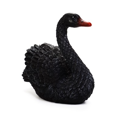 Садовая фигура из полистоуна «Чёрный лебедь», 32×22×35 см