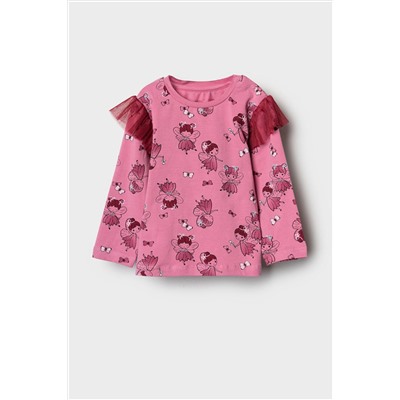 Джемпер детский трикотажный для девочек (футболка с длинными рукавами) PLAYTODAY, 1240043