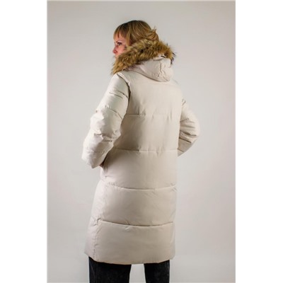 Зимняя парка, натуральный мех арт.625 (Молочный)