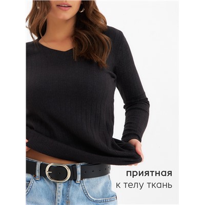 Джемпер женский с v-образным вырезом MINAKU, цвет графит, размер 42-44