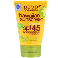 Alba Botanica, Натуральное гавайское солнцезащитное средство, SPF 45, 113 г (4 унции)
