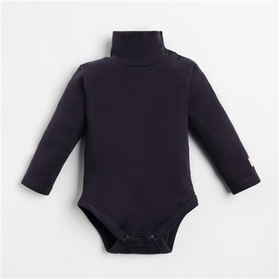 Боди-водолазка «Крошка Я» BASIC LINE, рост 68-74 см, тёмно-серое