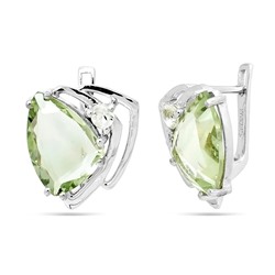 Серьги из серебра зеленый аметист, Лавара