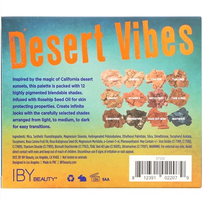 IBY Beauty, Eye Shadow Palette, Desert Vibes, 0.42 oz (12 g)
