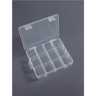 Органайзер для хранения мелочей, с подвесом, 12 ячеек, 14×12×3.3 см, прозрачный