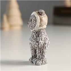 Фигурка полистоун «Мишка в шапке; колпаке, стоит», серый, 4×3×7 см, МИКС