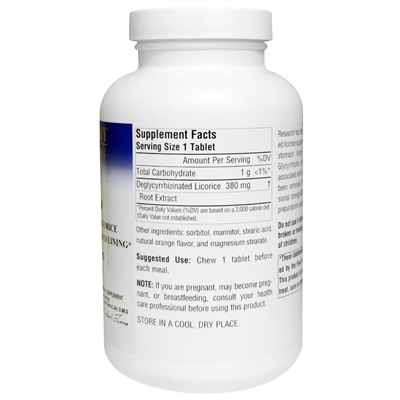 Planetary Herbals, DGL, глицирризинат солодки, 200 жевательных таблеток