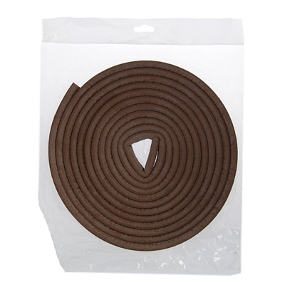 Уплотнитель резиновый ТУНДРА, профиль D, размер 9×8 мм, коричневый, в упаковке 10 м