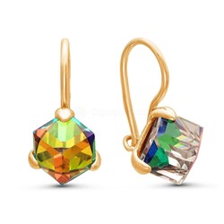 Серьги из золочёного серебра с кристаллами Swarovski 925 пробы 0044с-001VMз