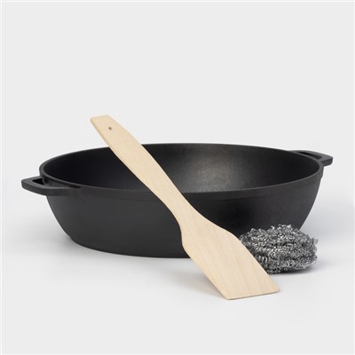 Жаровня Wild Kitchen, 3 л, d=26 см, лопатка и губка в комплекте. чугун
