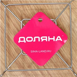 Подставка под горячее на ножках Доляна «Квадрат», 14×14×2 см, хром
