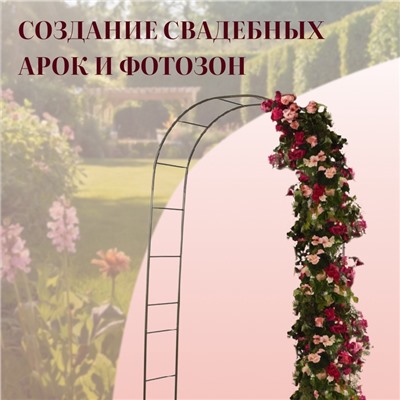 Арка садовая, 240×125×36.5 см, для вьющихся растений, металлическая, бронзовая