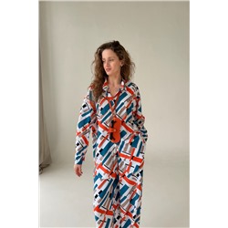 Брюки  СЕТ001Б/01/Синий, оранжевый