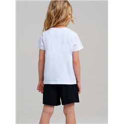 Комплект трикотажный для девочек: фуфайка (футболка), шорты