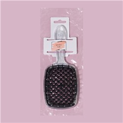 Расчёска массажная, широкая, вентилируемая, 20.5(±1) × 8.5 см, прозрачная