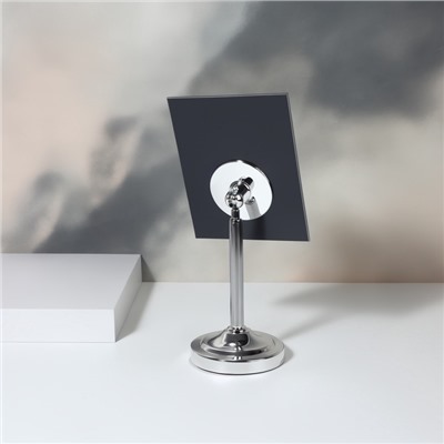 Зеркало настольное, зеркальная поверхность 13×16 см, серебристое