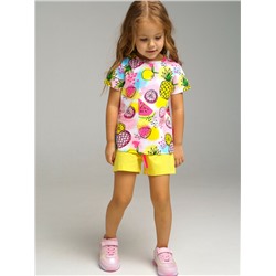 Комплект трикотажный для девочек: фуфайка (футболка), шорты