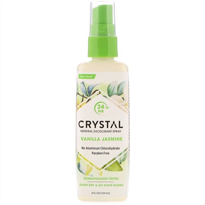 Crystal Body Deodorant, минеральный дезодорант-спрей, с запахом ванили и жасмина,118 мл (4 жидк. унции)