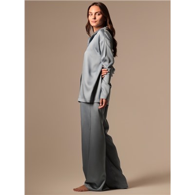 Пижама женская (рубашка, брюки) SL HOME Tensel Home, размер 40-42, голубая