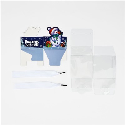 Коробка подарочная новогодняя складная «Снеговик», 7×7×7 см